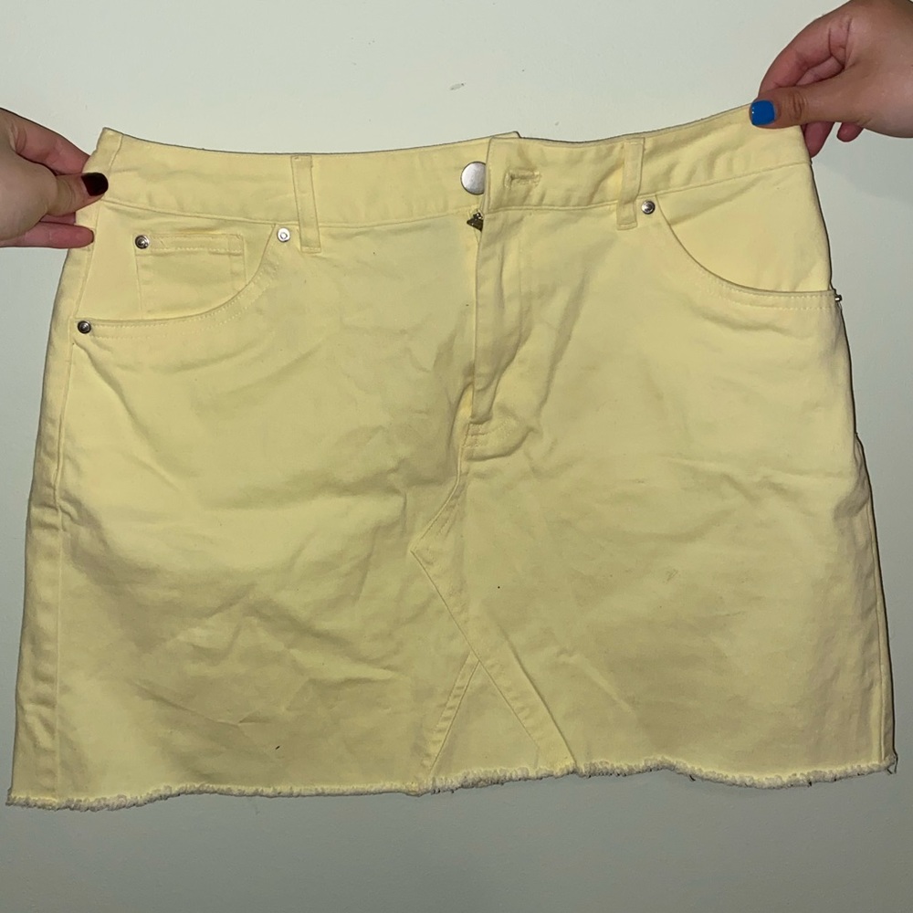 Yellow Denim Mini Skirt